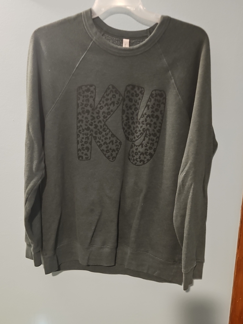 Womens Bella Canvas Fleece Hunter Green Crewneck KY sweatshirt